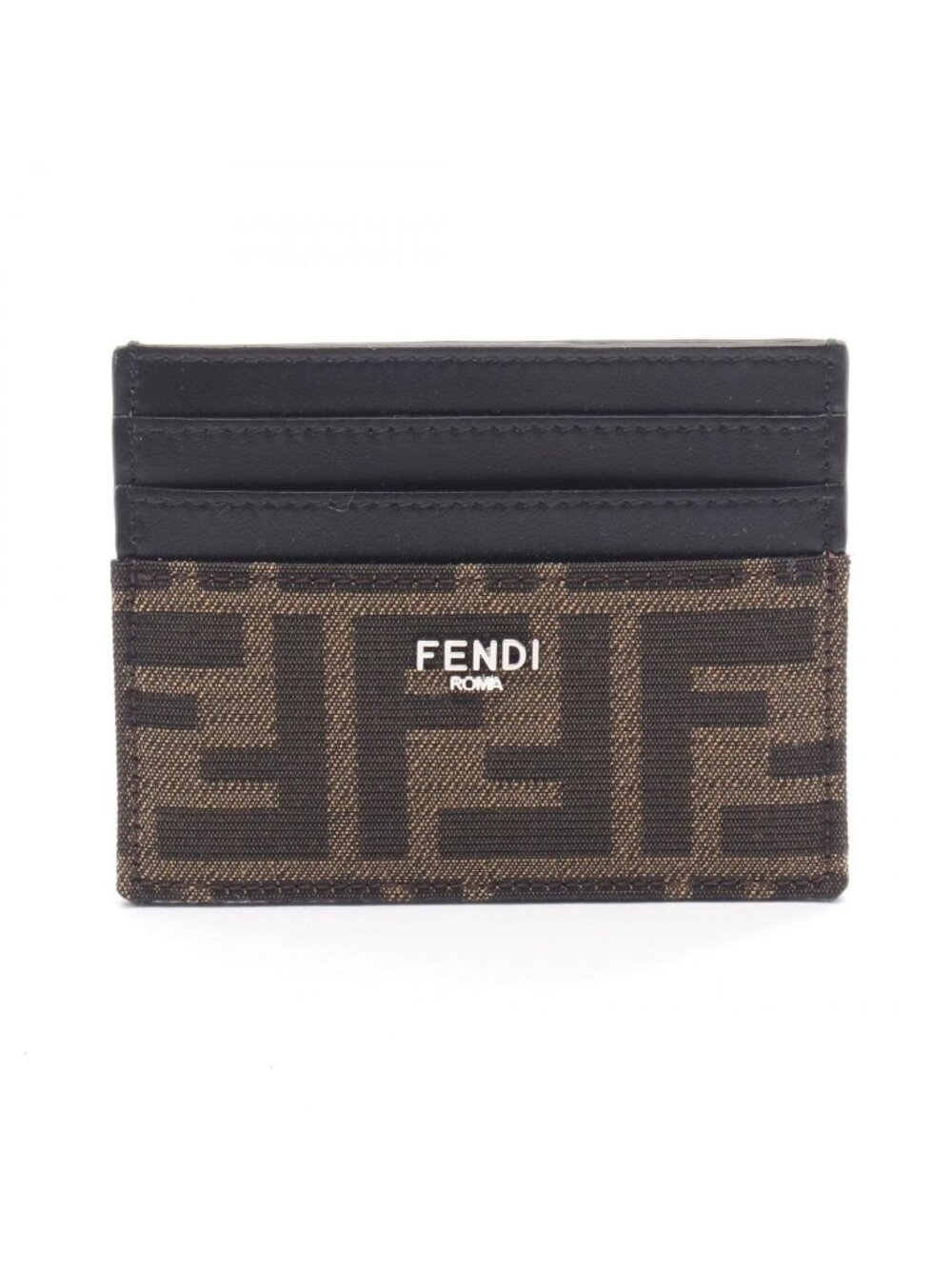 Fendi Card Case Zucca Canvas Leather